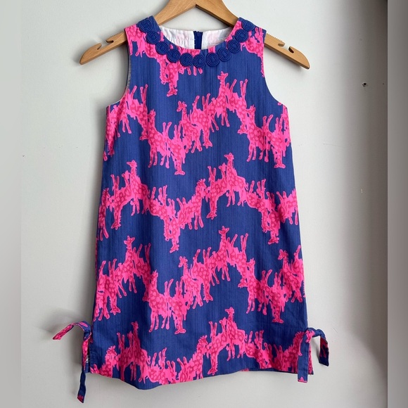Lilly Pulitzer Kids Size 10 Windsor Giraffe Print Dress Sleeveless Shift Girls - Picture 1 of 10
